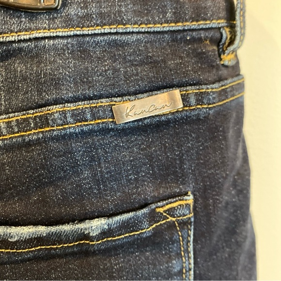 NWT Kancan Women's 2XL Ellie High Rise Dark Wash Cut Off Denim Shorts stretch - Picture 6 of 6